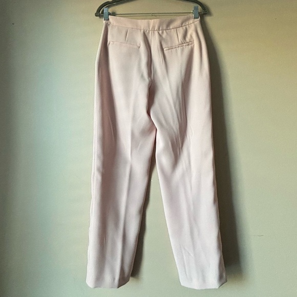 Zara Sz S Blogger’s Favourite Pastel Pink Trousers With Ruffles EUC - Picture 4 of 14